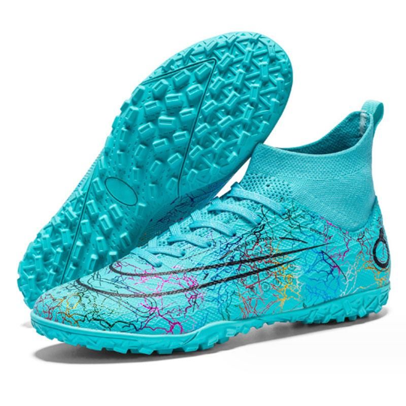 Fashion High Top Football Shoes Men's Women's Non Slip Running Shoes  - Green