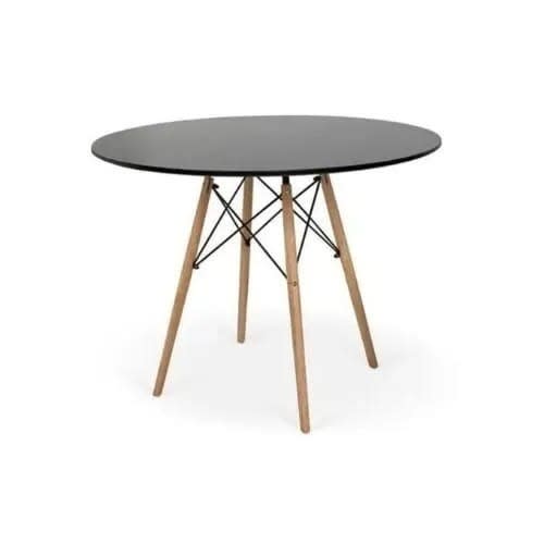 Round Table - Black - 80cm By 80cm