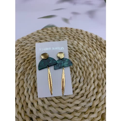 Drop Earrings - Green