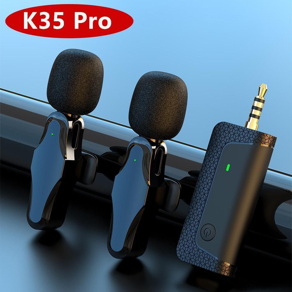 3.5mm 2 In 1 Wireless Lapel Microphone For Video Sound Making