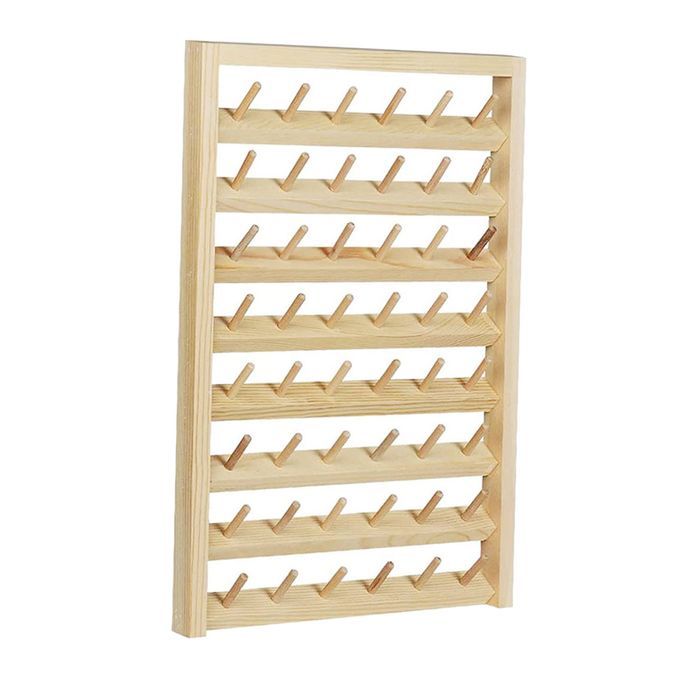 Wooden Wall Hanging Thread Holder Multi-Spool Sewing Thread 48 Spool