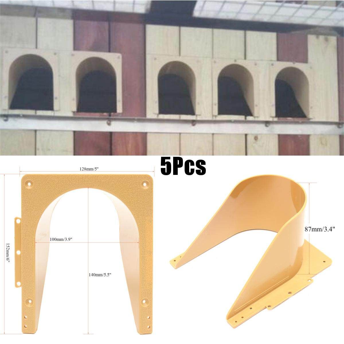5Pcs ABS Birds Dove Bird Pigeon Cage Entrance Door New Style Protect Feather