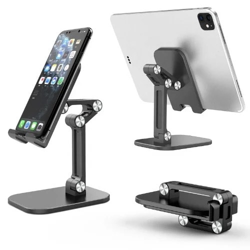 Universal Mobile Phone And Tablet Desktop Stand. Black