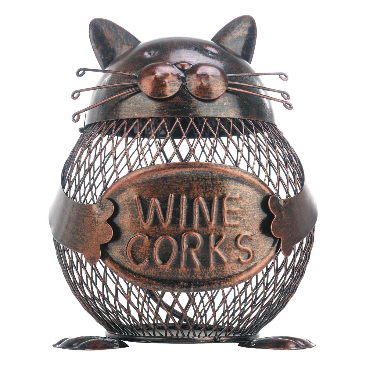 Kitten Wine Cork Container Tooarts Animal Ornament Creative Ornament Iron Art Practical Crafts Home Decoration Gift