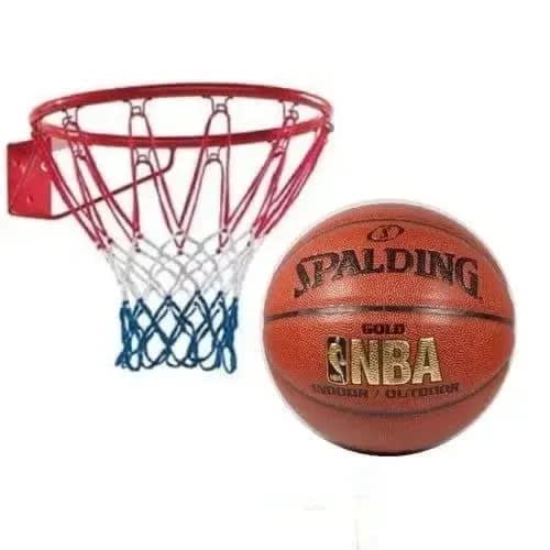 Wall Hanging - Basketball Hoop Rim Net + Basketball