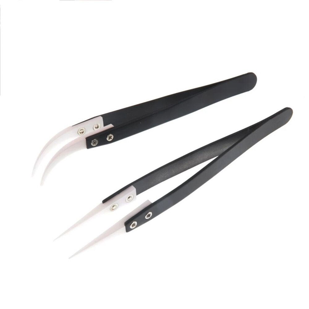 Ceramic Reverse Tweezers Non Conductive Anti-Static Heat