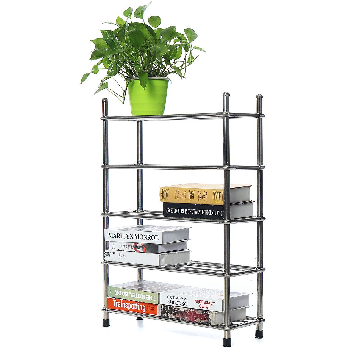 4/5 Tier Stainless Steel Shoe Rack Storage Organizer Book Shelf Plant Stand 5 Tiers