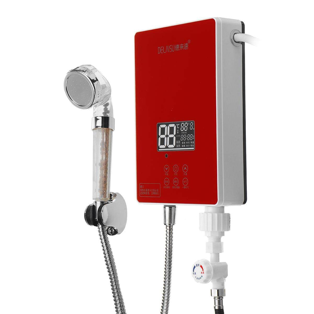 6000W Tankless Instant Electric Hot Water Heater Boiler W/ Shower Head & Remote Gules