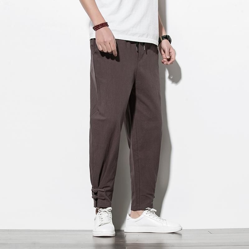 Chinese Style Chinese Cotton Pants Jogger Flashing Man Pants Comfortable Man Pants Casual Gala Streetwear Pants