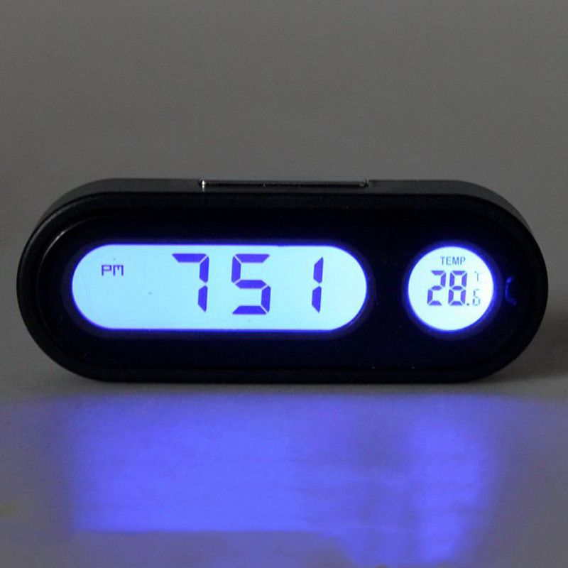Portable Display Auto LCD Clock & Temperature Dashboard Clocks 2 In 1 Car Digital Temperature Clock Electronic Screen Clock
