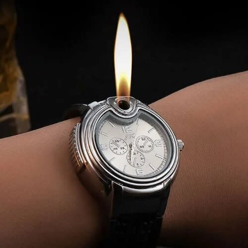 Quartz Wrist Watch With Refillable Lighter