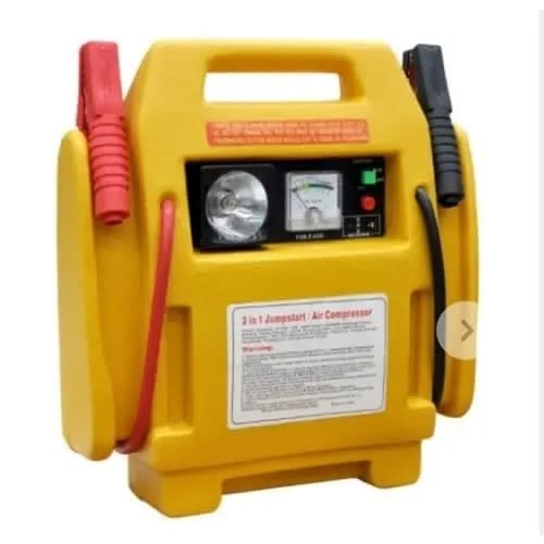 12V Portable Car Jump Starter Air Compressor - Yellow