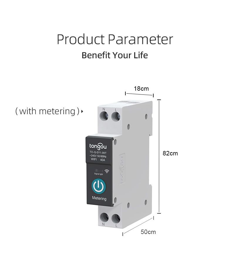 TUYA With Metering Wifi Smart Circuit Breaker Switch 1P