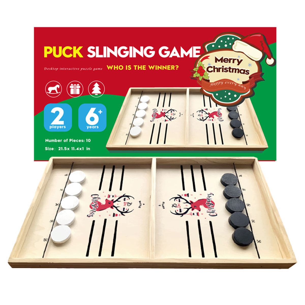 Chirstmas Fast Sling Puck Game Interactive Chess Board Set