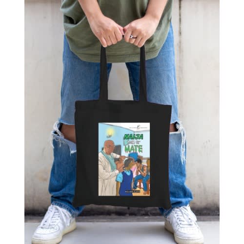 Tote Bag - Naija Nah Ur Mate Front Cover - Black