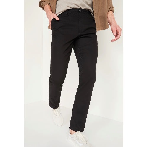 Slim Chino Pants For Men- Black