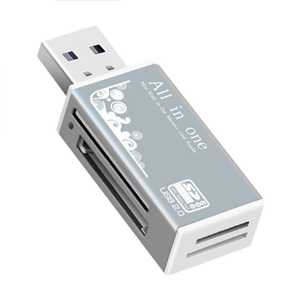 Multifunctional USB 2.0 Micro-SD/TF/CT/MS/SDHC/MMC-Silver