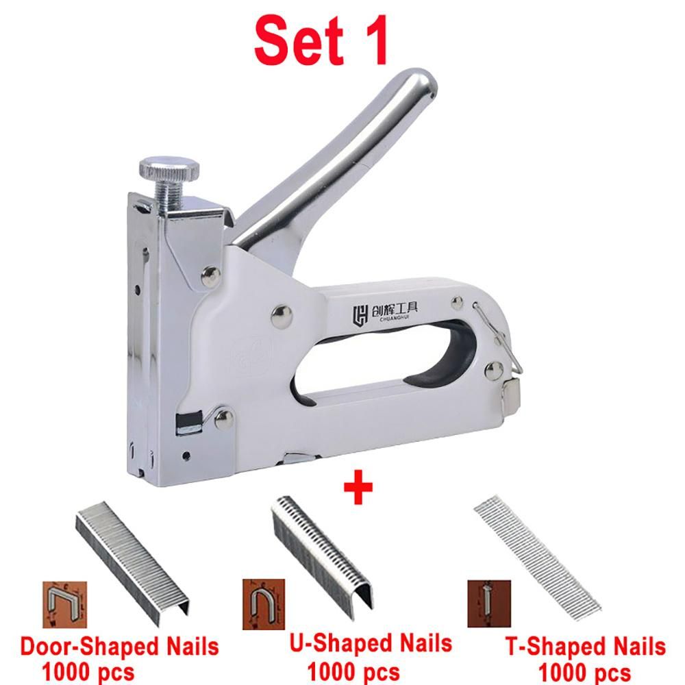 3 in 1 Construction Stapler Furniture Manual Nail Gun Machine for Woodworking Upy Furniture Woodwork Industrial Carpentry