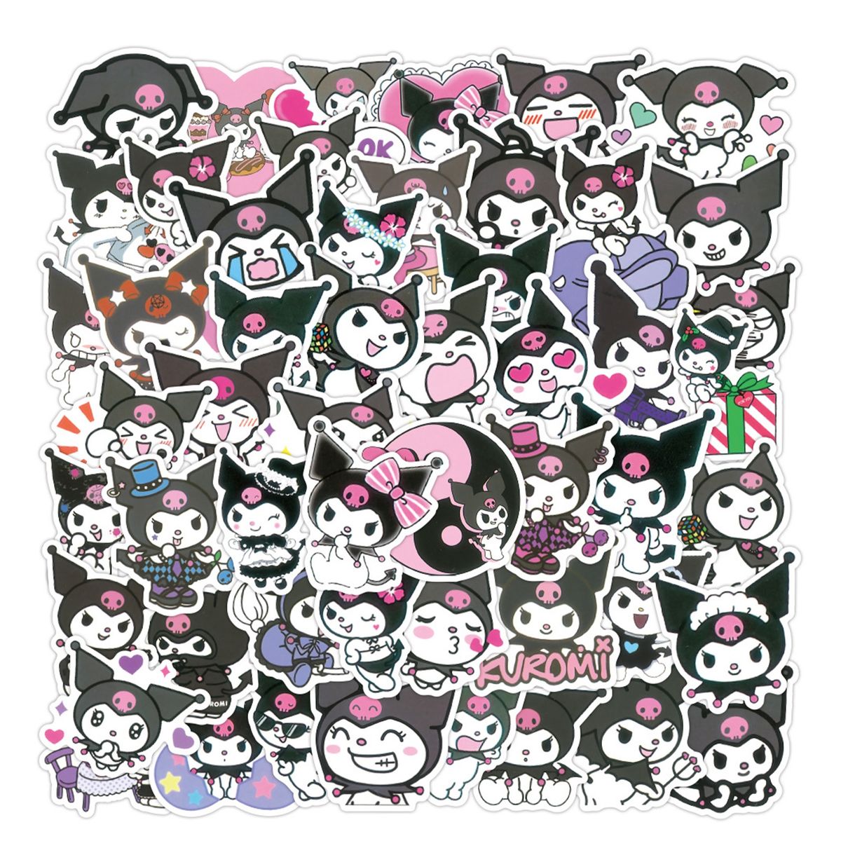 50PcsSet Kuromi Stickers Cute Cartoon Graffiti Decal Water B