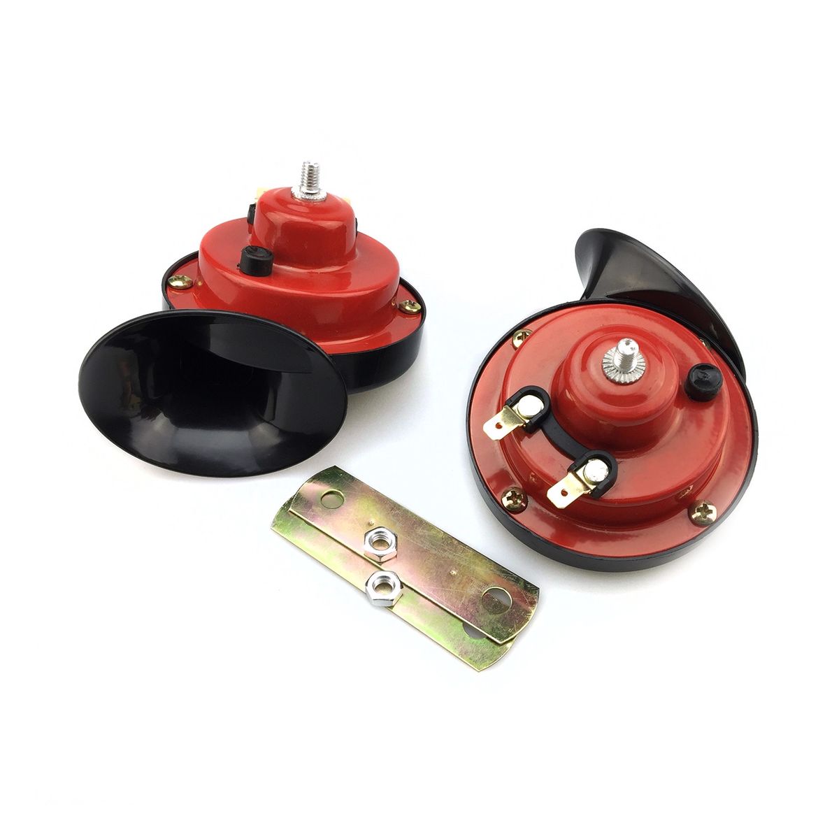 2Pcs 12V Loud Air Electric Snail Horn Dual Tone Snail Horn