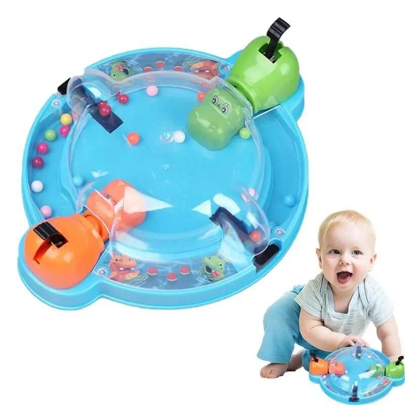 Hungry Tortoise Chomping Hippo Swallowing Beads Board Game Kids Early Educational Tabletop Family Interaction Toys