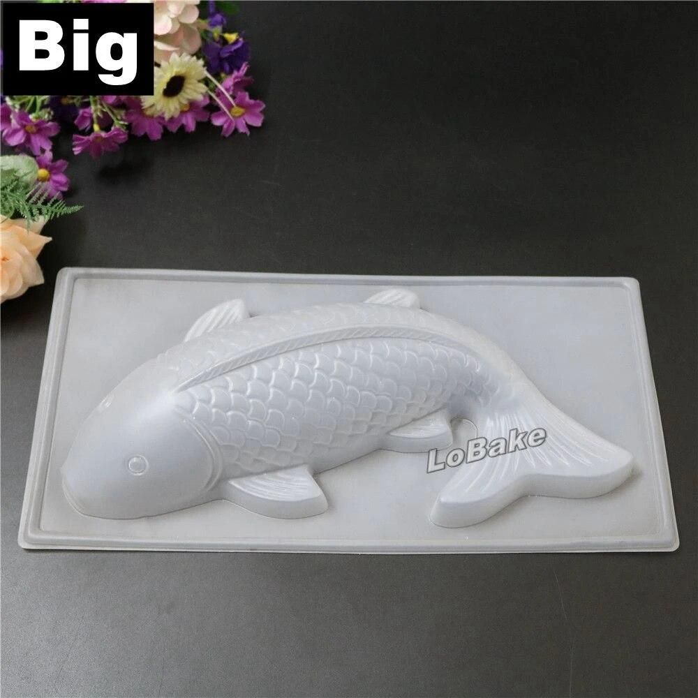 (5pcs/lot) Big Size fish carp cyprinoid Shape Semi-transparent PP cake pudding Chocolate Candy bread Mold for baking molds