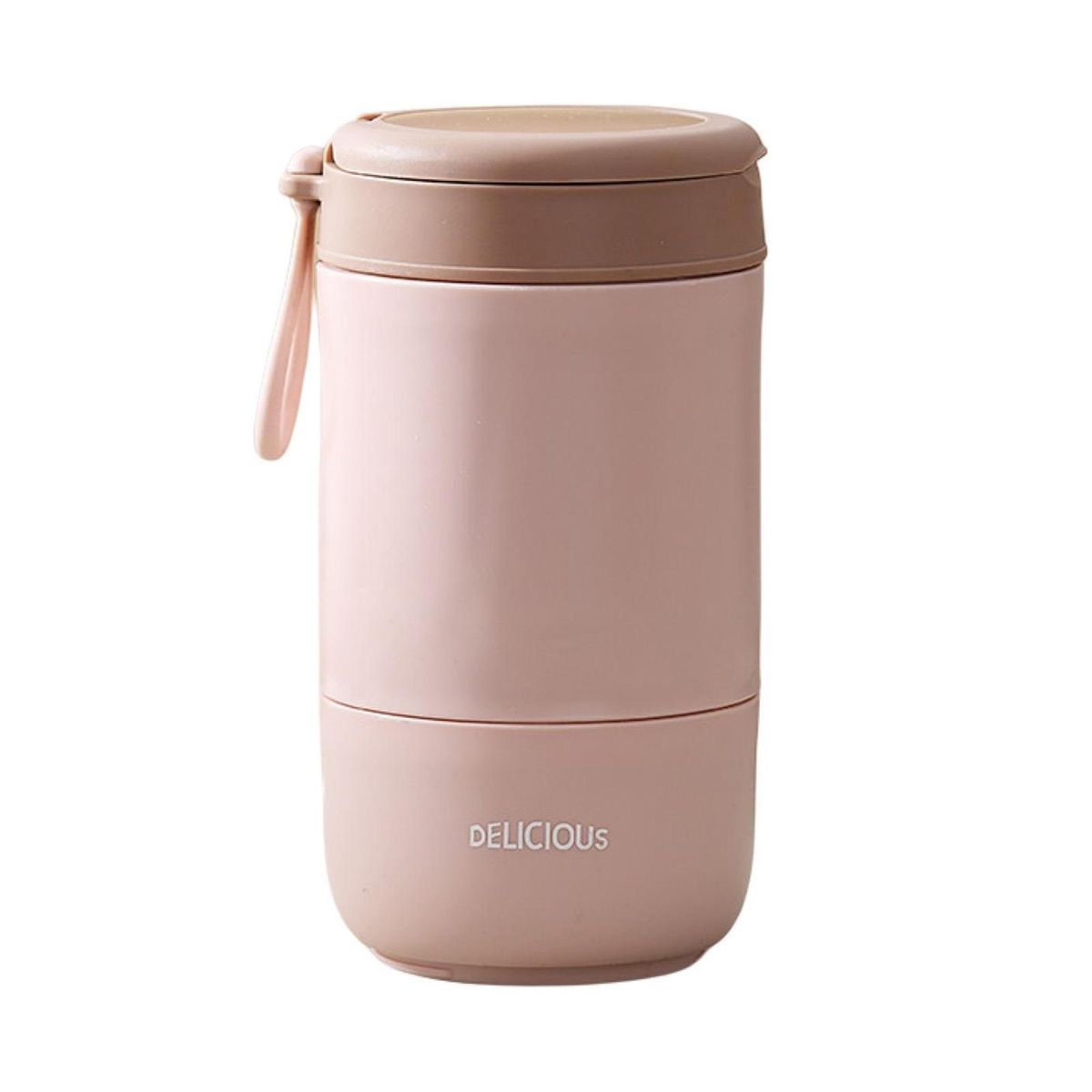 1 Set Milk Cup Breakfast Cereal Container with Scoop Light Pink