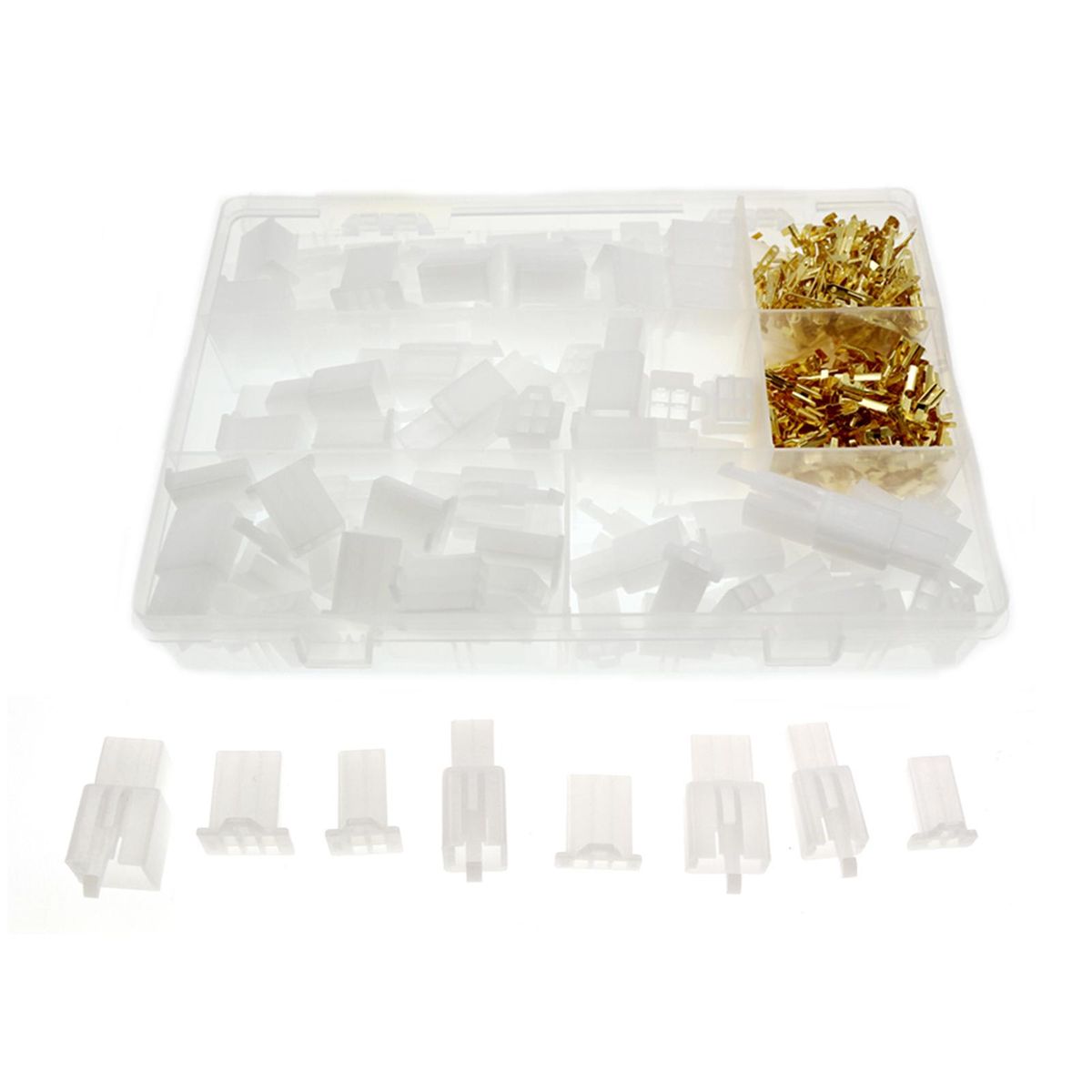 380PCS 2.8mm 2/3/4/6 Pin Electrical Wire Terminal Connector Assortment Kit with Fixed Hook Male Female Terminals Housing for Motorcycle/Bike/Car/Boats