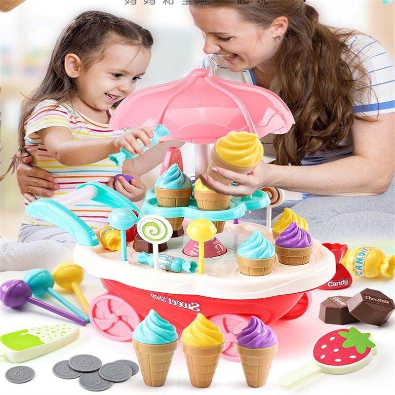 Children Aged 3-6 Years Old Girls Educational Gifts Rotating Lights Ice Hand Pushing Candy Cart