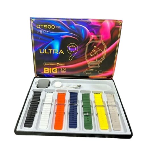 DT900 Ultra 9 smartwatch with 7 colour strap sports mode heart rate 2 inch Big display