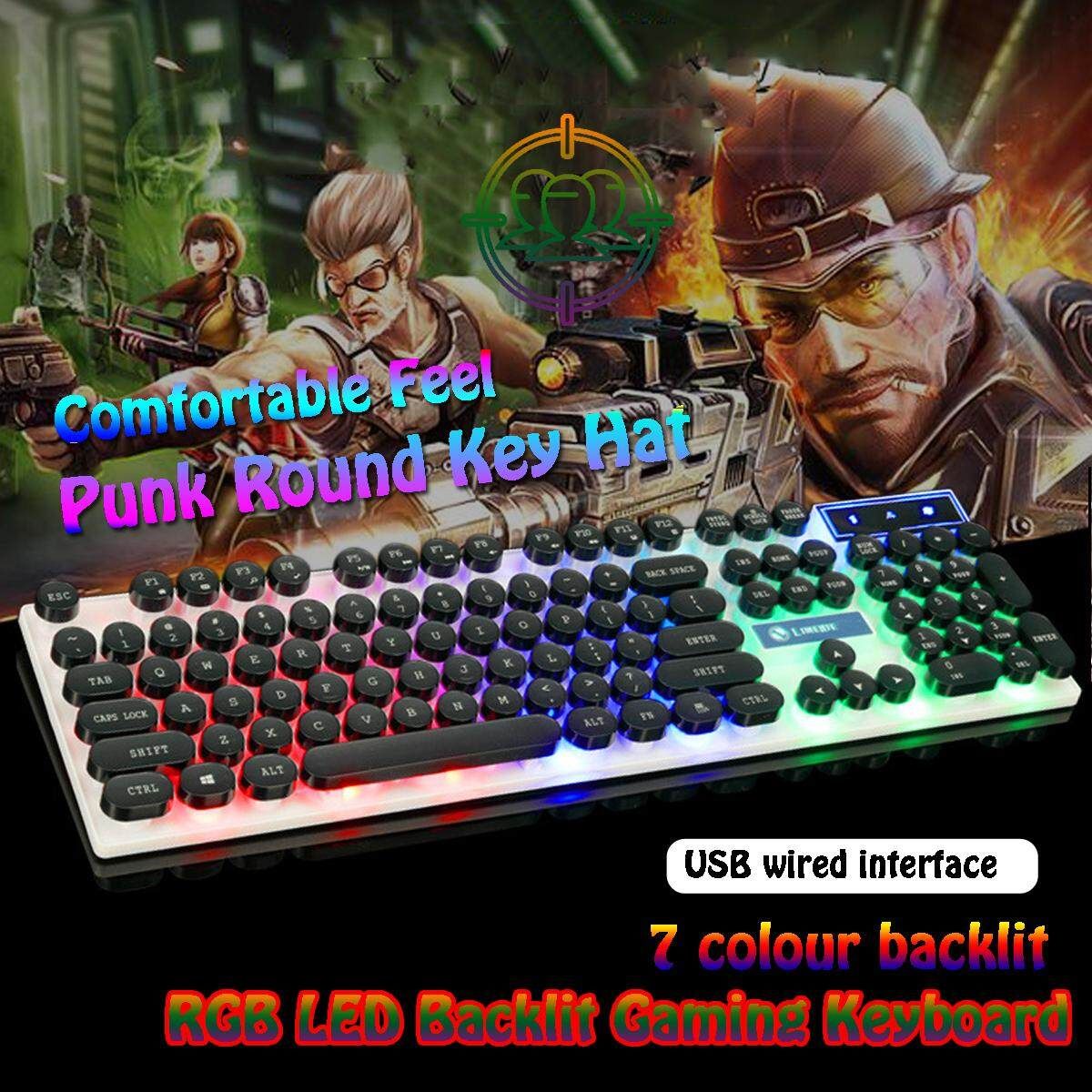 TX30 104 Keys Wired Backlight Adjust RGB LED Backlit USB Mechanical Gaming Metal Keyboard For PUBG LOL