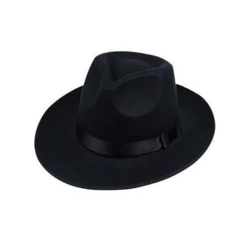 Fedora Hat With Band - Black