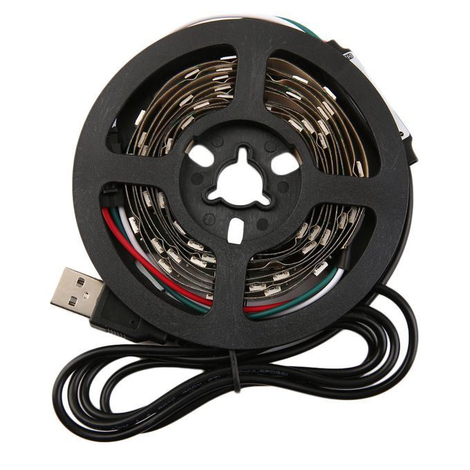 WS68 12 RGB    SMD No Waterproof Flexible USB 5V   Bla K Strip  S-black Strip-150CM/45LED