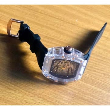 Transparent Rubber Strap Men's Wrist Watch