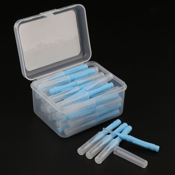 40 Pcs Dental Interdental Brush Tooth Pick Flosser Toothpick Blue 1mm