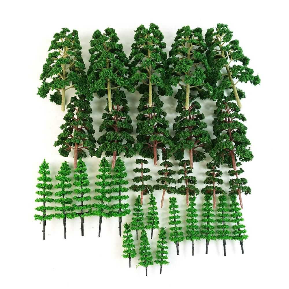 30pcs Artificial Mixed Model Tree Set for Train Scenery Miniature Landscape Scenery Sand Table Models Architecture Trees