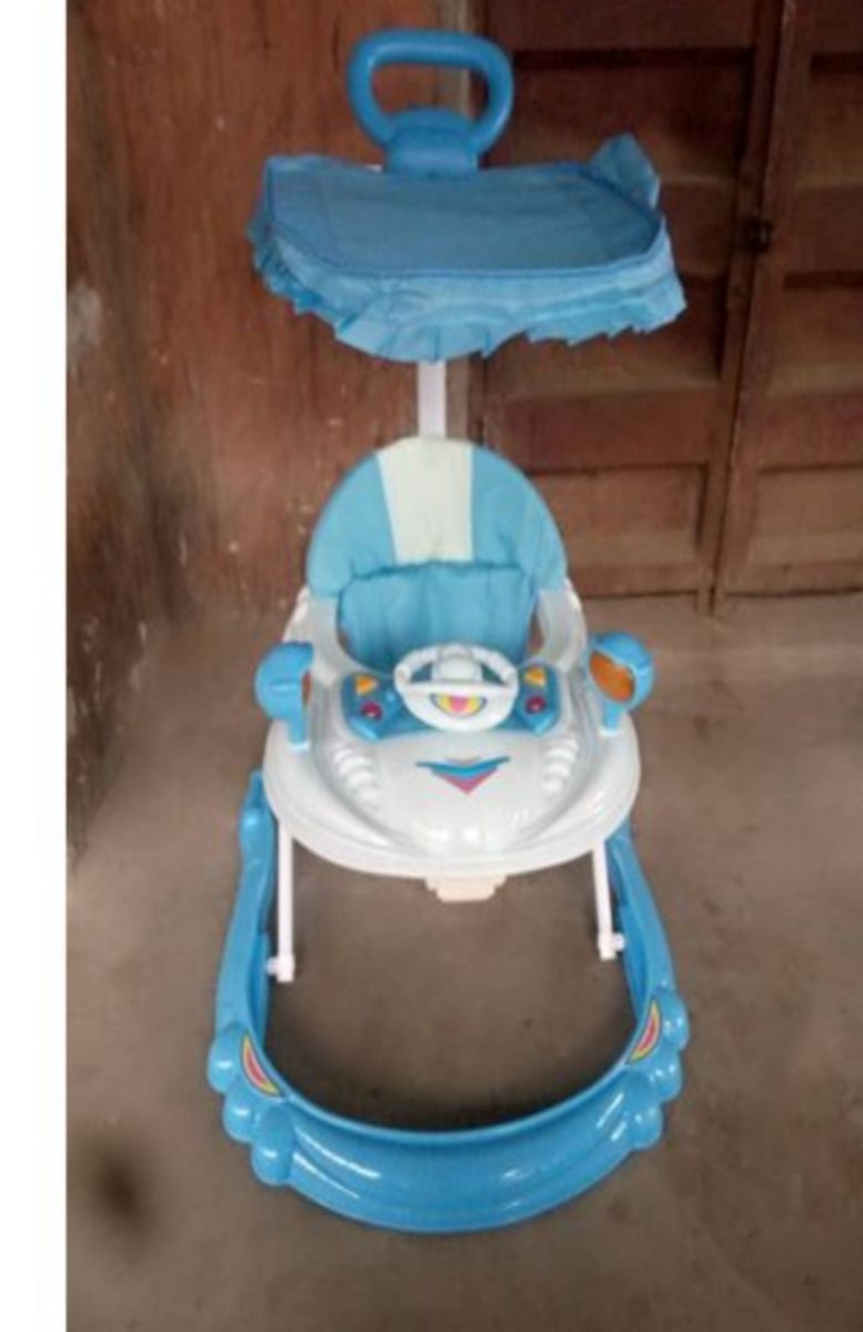 Baby Walker With Pusher - Blue Color