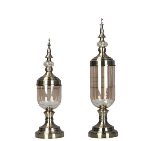 Decor- Goblet Set Of 2 -H 55x14+H 48x14cm
