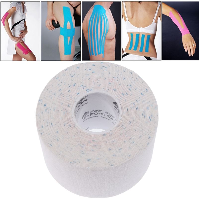 Waterproof Kinesiology Tape Sports Muscles Care Therapeutic Bandage, Size: 5m(L) X 5cm(W)(White)