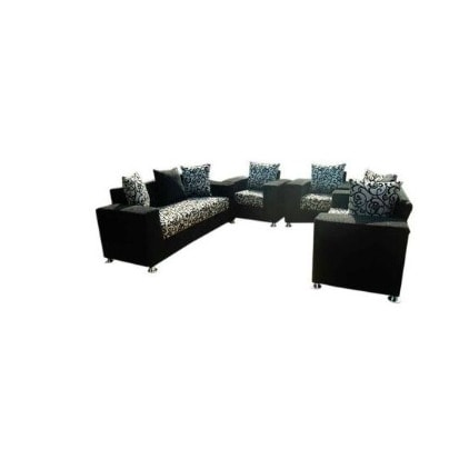 Black And Cream Designed 7 Seater Sofa