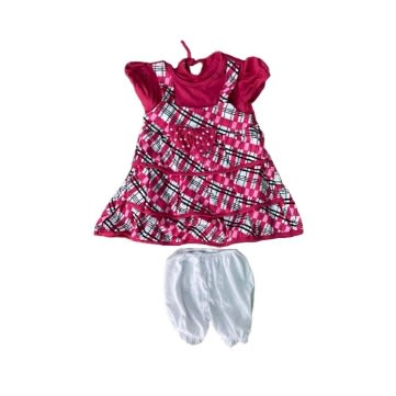 Baby Party Dress - Short Sleeve - Pink and multi