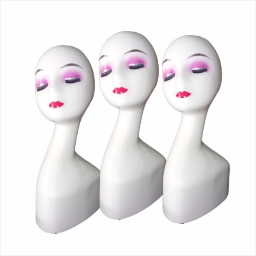 Female Plastic Eyelashes Mannequin Head - 3pieces