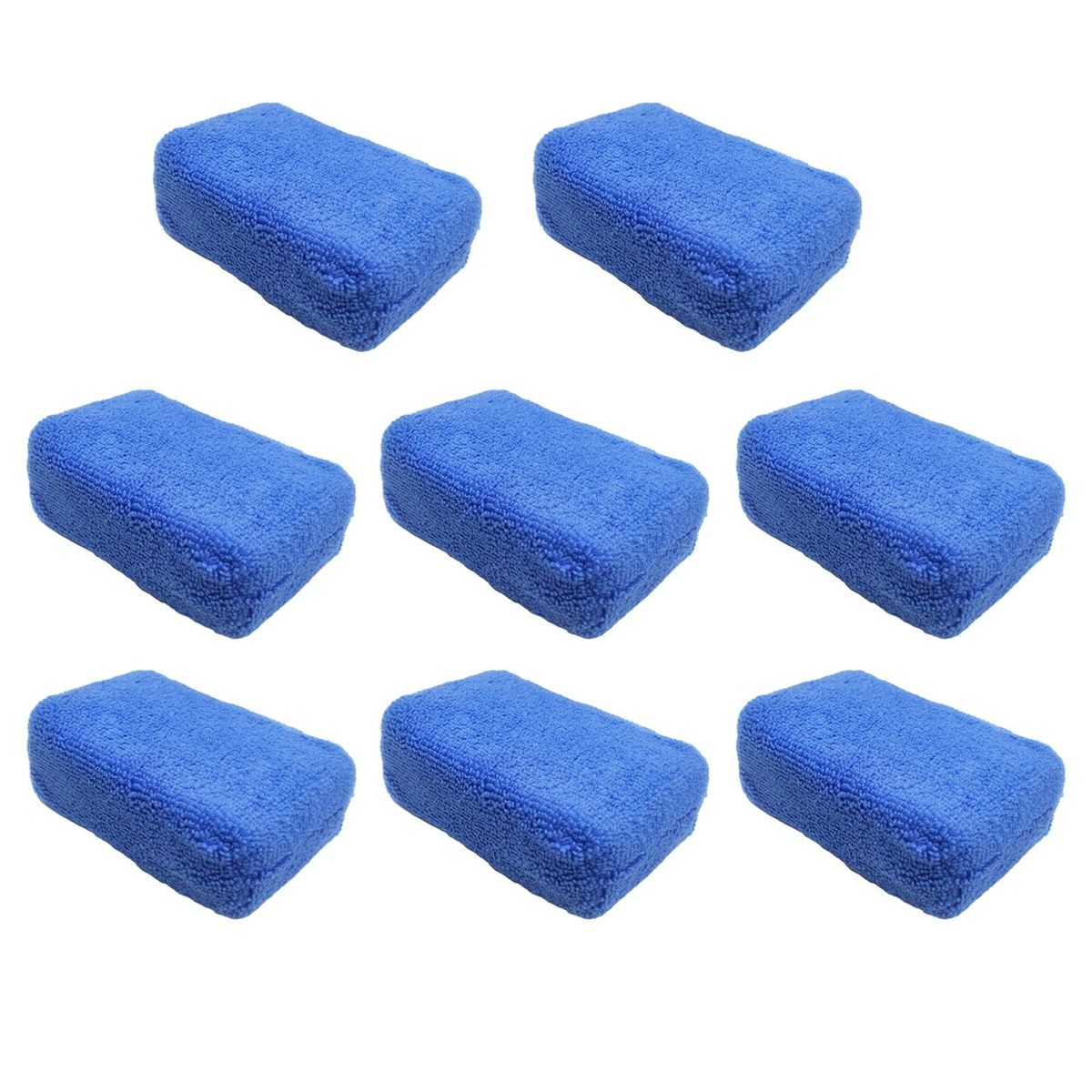 Microfiber Car Waxing Sponge Towel Car Care Kit 8pcs for Waxing Blue