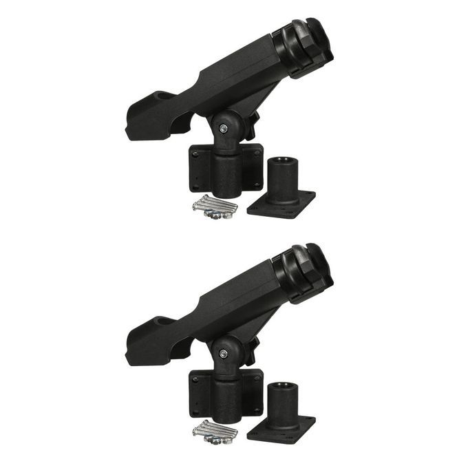 2x Adjustable Boat Kayak  Rod Holder Pole Rack Side Rail Flush