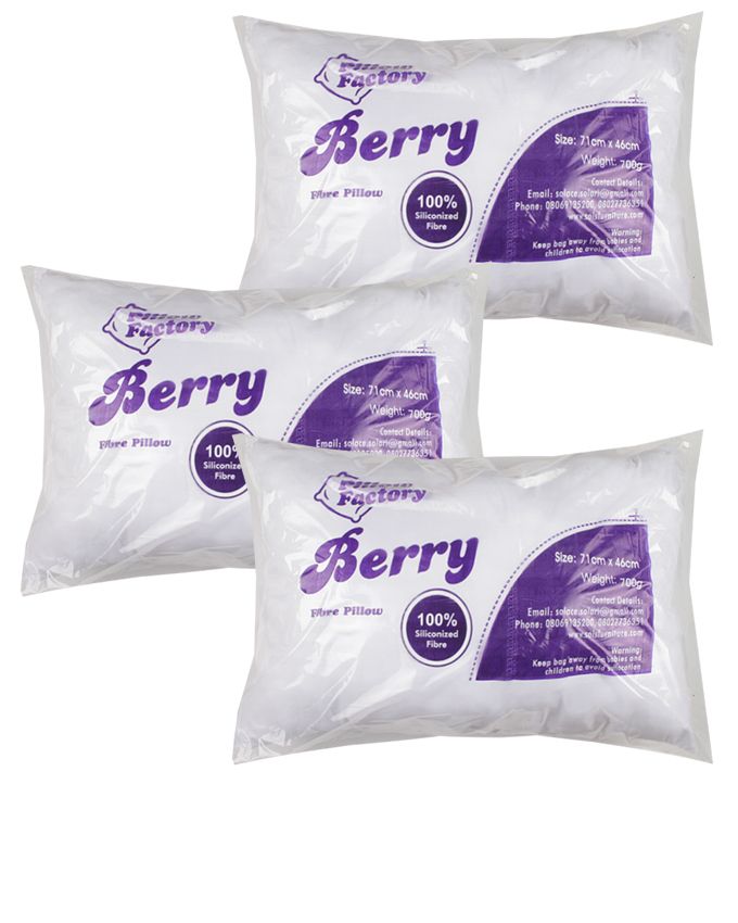 Berry Fibre Pillow (Bed Pillow - Set Of 3)