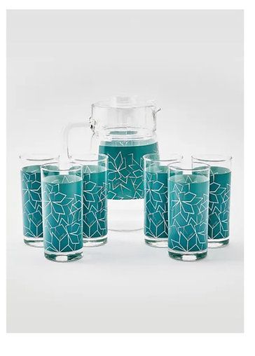 7-Piece Drink Set (Jug 1.6 L + 6 Tumblers 30 Cl), Doreen