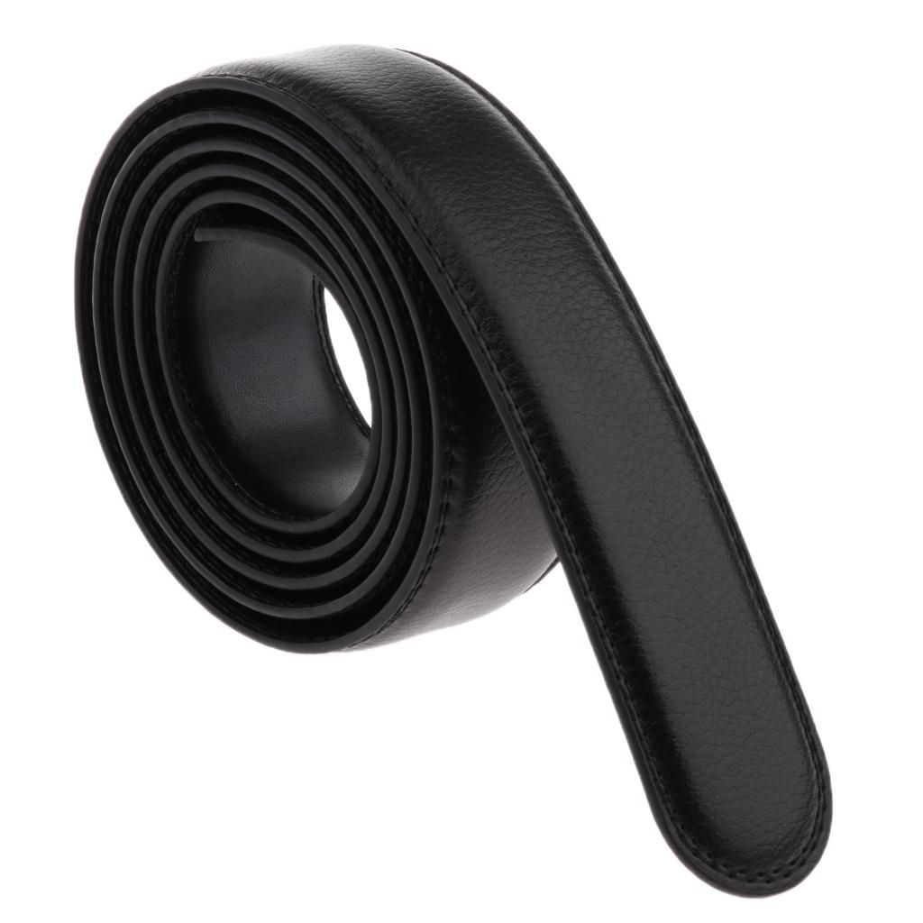 Prettyia Men's Leather Ratchet Belt Only No Buckle Wide Strap 3 Black