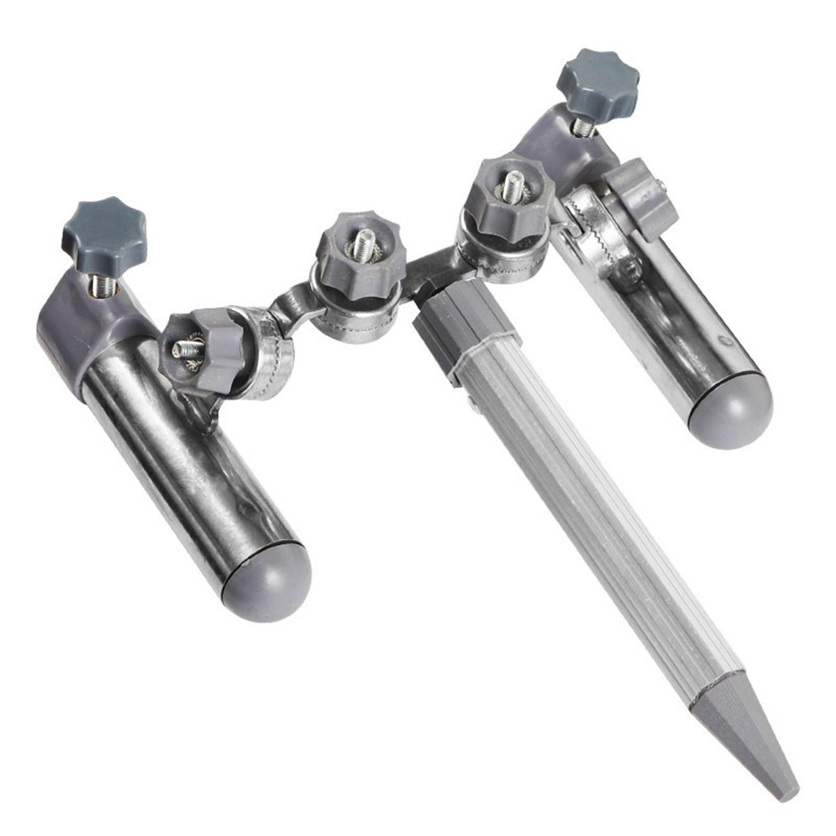 Fishing Pole Rack Fishing Chair Universal Double Base Rod Holder Silver