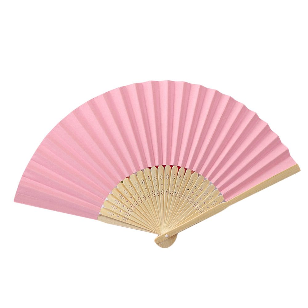 Color Folding Pcs Solid Pattern Hand Party Held Folding Gift Dance Lace Fan 1 Wedding Fan Solid Color Silk