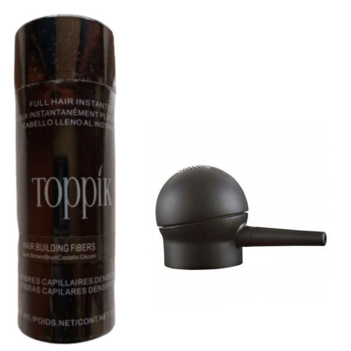 Dark Brown Hair Building Fibers + Applicator